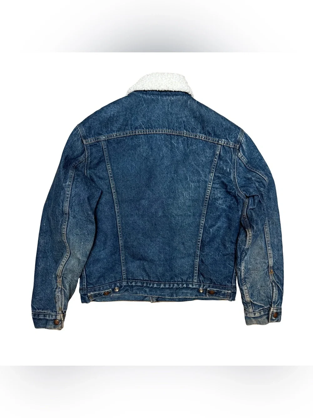 Vintage 80s Levi’s 70608 Denim Sherpa Trucker Jacket Made In USA Size Medium 40 - Picture 4 of 15